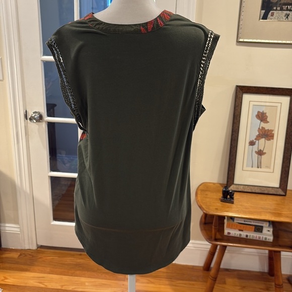 A New Day Green and Pink Tropical Print Women's Sleeveless Top. Size M - Picture 5 of 8